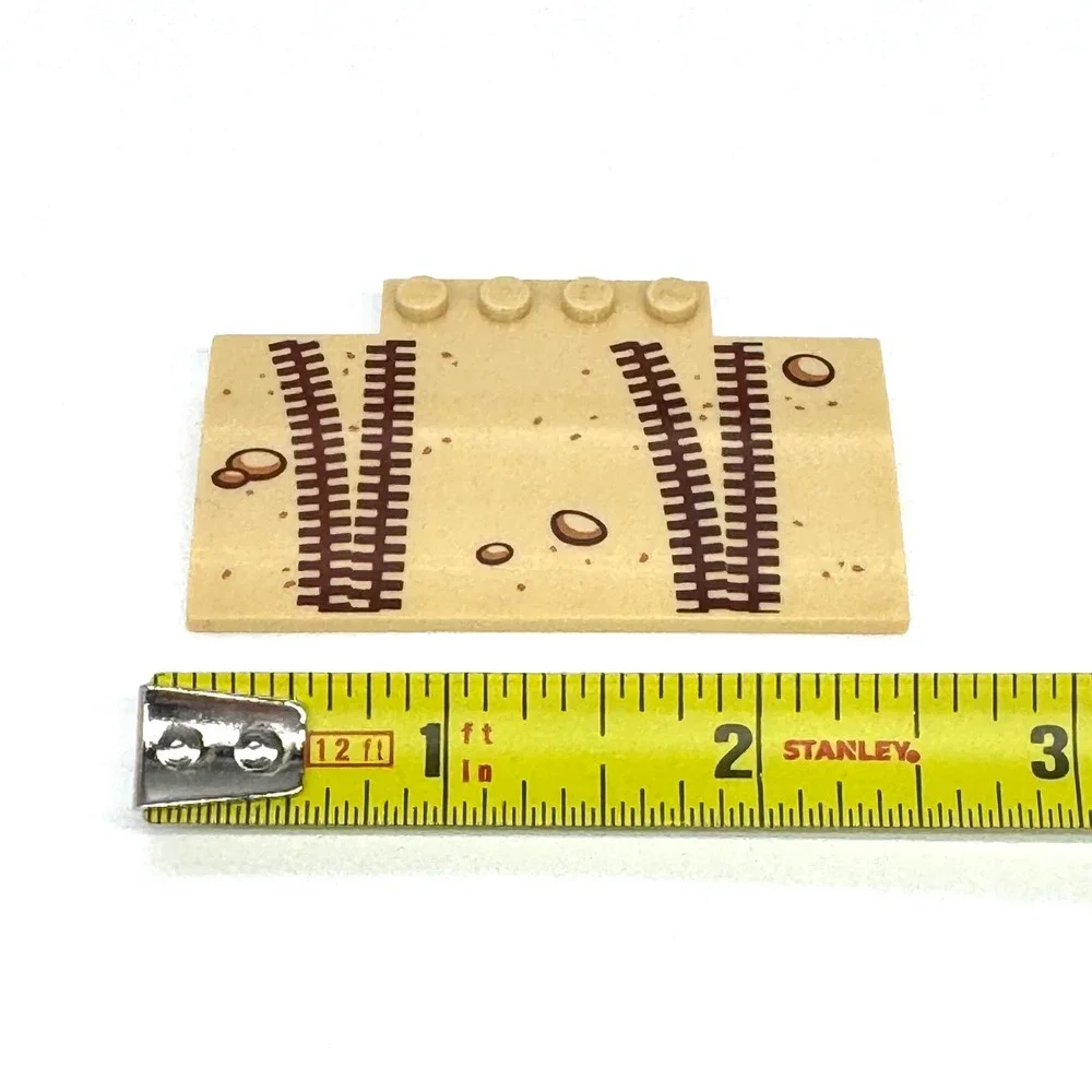 Lego Curved Ramp 6188890 Tan Tire Tracks Stones Road Piece